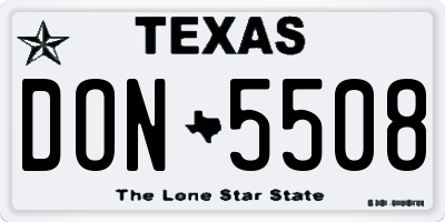 TX license plate DON5508
