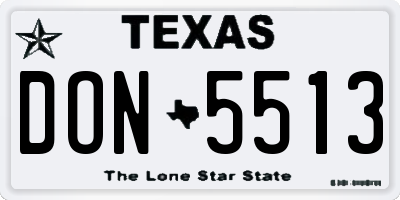 TX license plate DON5513