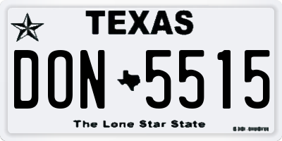 TX license plate DON5515