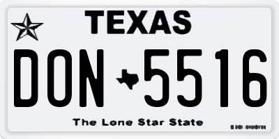 TX license plate DON5516