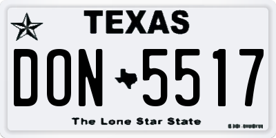 TX license plate DON5517