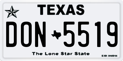 TX license plate DON5519