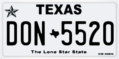 TX license plate DON5520