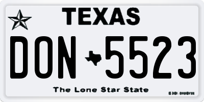 TX license plate DON5523