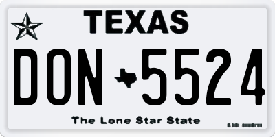 TX license plate DON5524