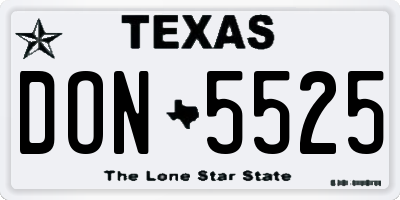 TX license plate DON5525