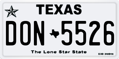 TX license plate DON5526