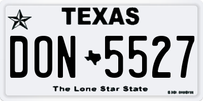 TX license plate DON5527