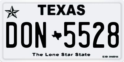 TX license plate DON5528