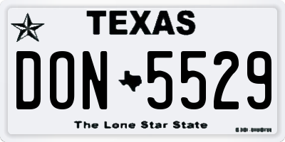 TX license plate DON5529