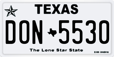 TX license plate DON5530