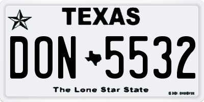 TX license plate DON5532