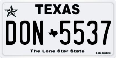 TX license plate DON5537