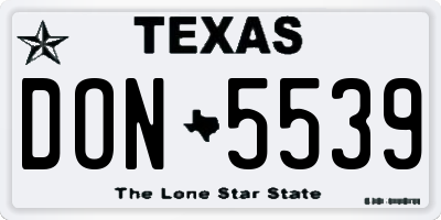 TX license plate DON5539