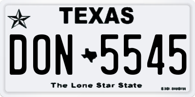 TX license plate DON5545