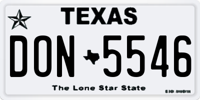 TX license plate DON5546