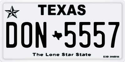 TX license plate DON5557