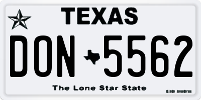TX license plate DON5562