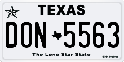 TX license plate DON5563
