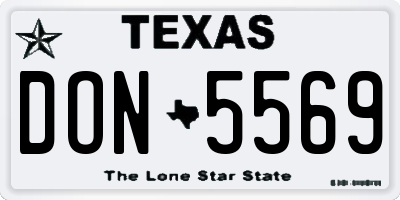 TX license plate DON5569