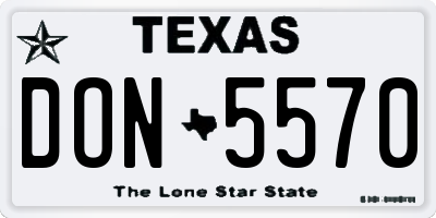TX license plate DON5570
