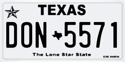 TX license plate DON5571