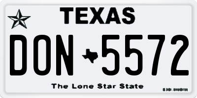 TX license plate DON5572