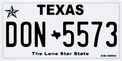 TX license plate DON5573