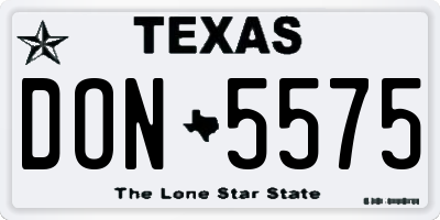 TX license plate DON5575