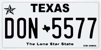 TX license plate DON5577