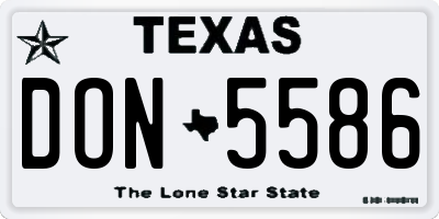 TX license plate DON5586
