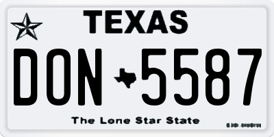 TX license plate DON5587