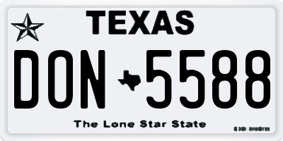 TX license plate DON5588