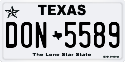 TX license plate DON5589