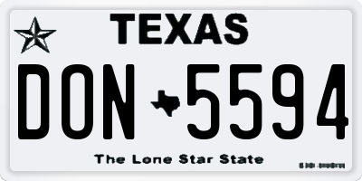 TX license plate DON5594