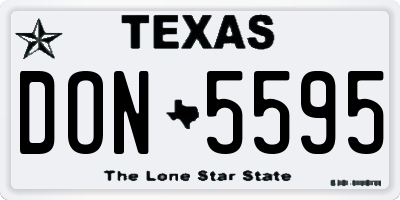 TX license plate DON5595