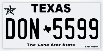 TX license plate DON5599