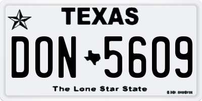 TX license plate DON5609