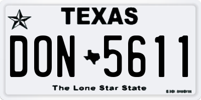 TX license plate DON5611