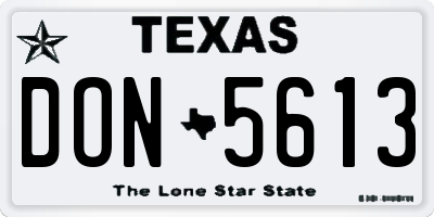 TX license plate DON5613