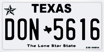 TX license plate DON5616