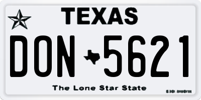 TX license plate DON5621