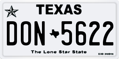 TX license plate DON5622