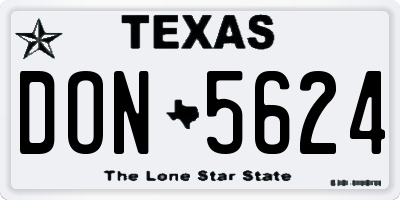 TX license plate DON5624