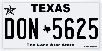 TX license plate DON5625