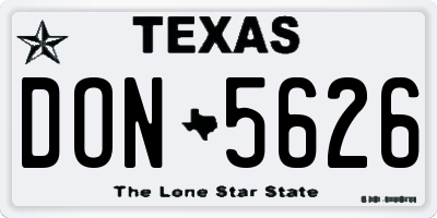 TX license plate DON5626