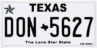TX license plate DON5627