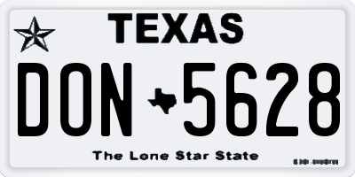 TX license plate DON5628