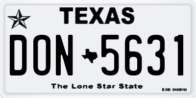 TX license plate DON5631