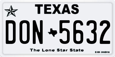 TX license plate DON5632